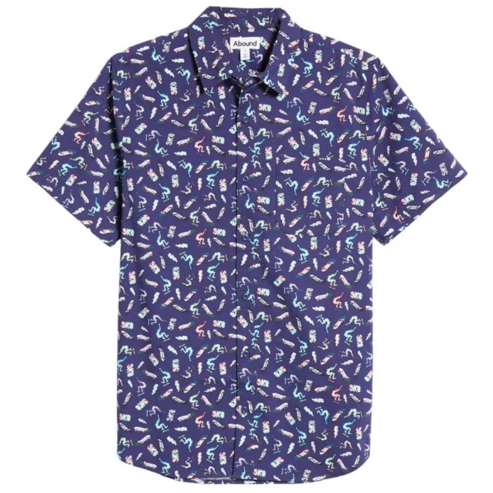 Nordstrom Abound Rack Skater Images Mini Patterned Short Sleeve Stretch Shirt